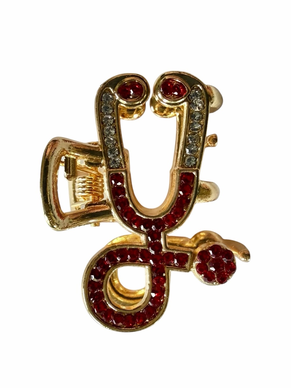 Rhinestone Stethoscope Mini Metal Hair Clip New